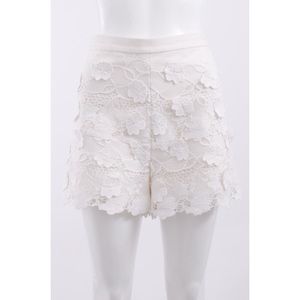 White lace high waisted shorts